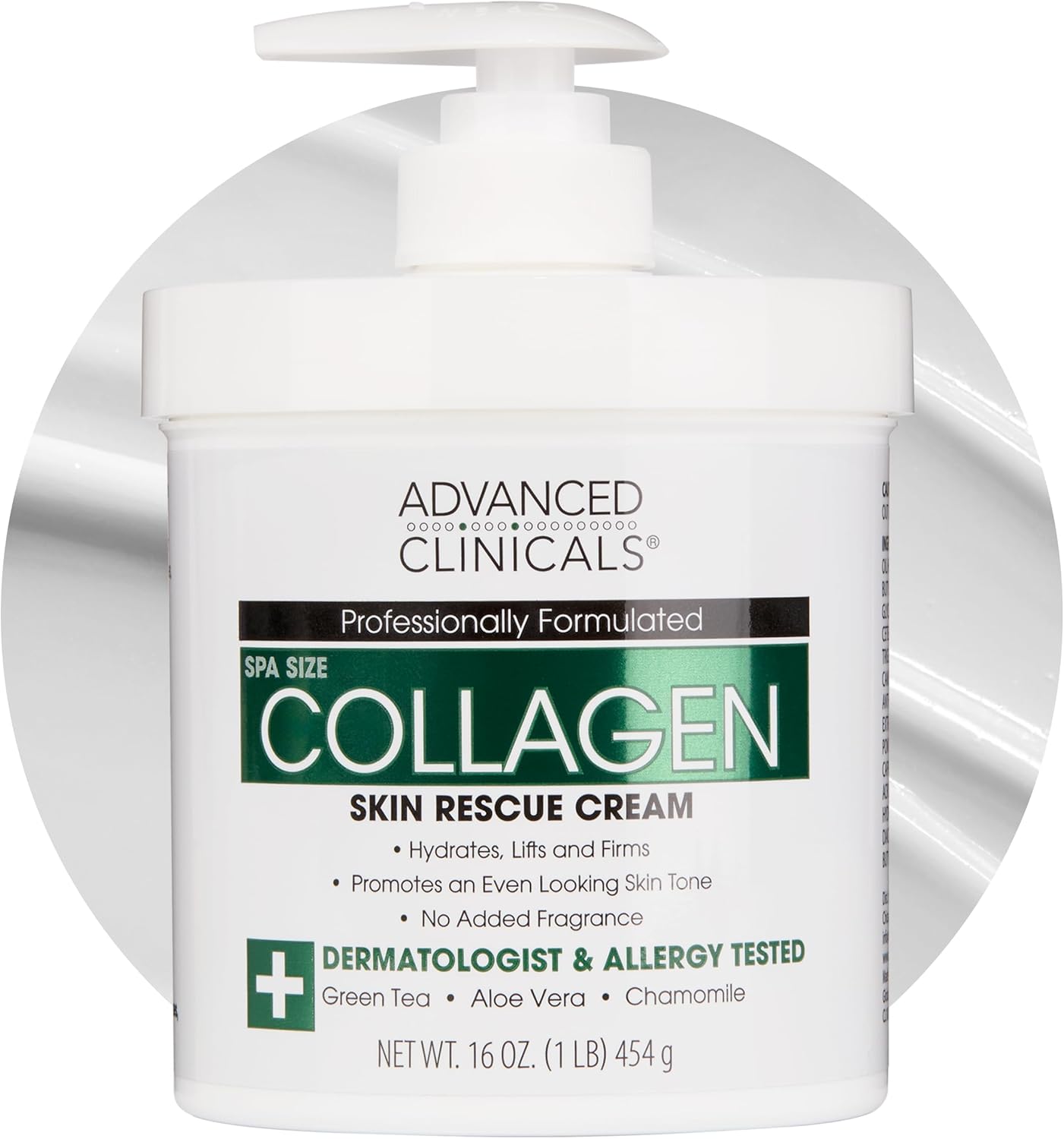 Advanced Clinicals Collagen Skin Rescue Lotion - Hydrate, Moisturize, Lift, Firm. Great for Dry Skin. 16oz Jar with Pump. by Advanced Clinicals