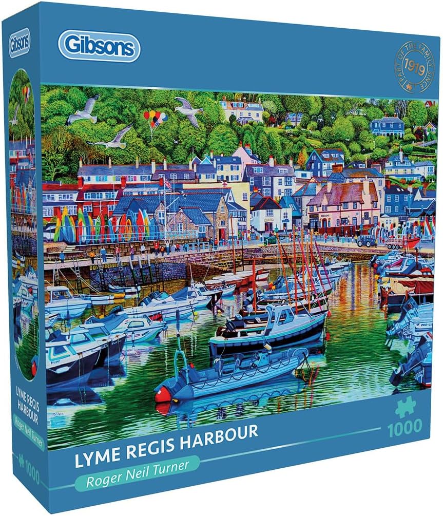 Lyme Regis Harbour 1000 Piece Jigsaw Puzzle | British Costal Puzzle | Sustainable Jigsaw Puzzle for Adults | Premium 100% Recycled Board | Great Gift for Adults | Gibsons Games