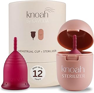 Reusable Menstrual Cup with Sterilizing Cup | Tampon, Pad, and Disc Alternative