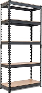 HOMEDANT 28"W x 12.3"D x 59.5"H 5-tier Boltless Metal Shelving Unit Adjustable Garage Storage Utility Rack Heavy Duty Shelves Organization Multipurpose Shelf Warehouse Kitchen Living Room pantry 1Pack