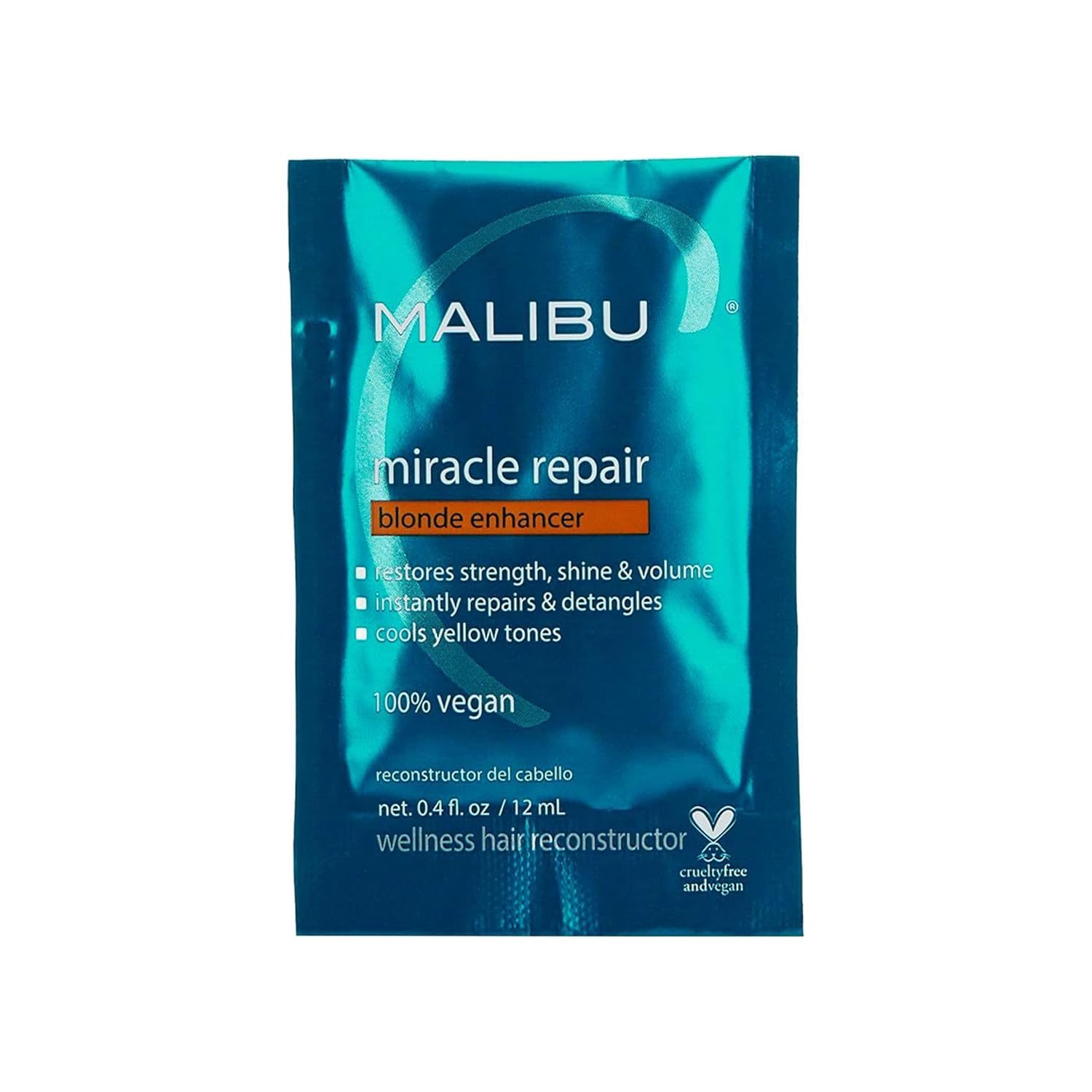 Malibu C Miracle Repair Reconstructor, Blonde Enhancer - Nourishing Repair Treatment for Damaged Blonde Strands - Reduces Discoloration