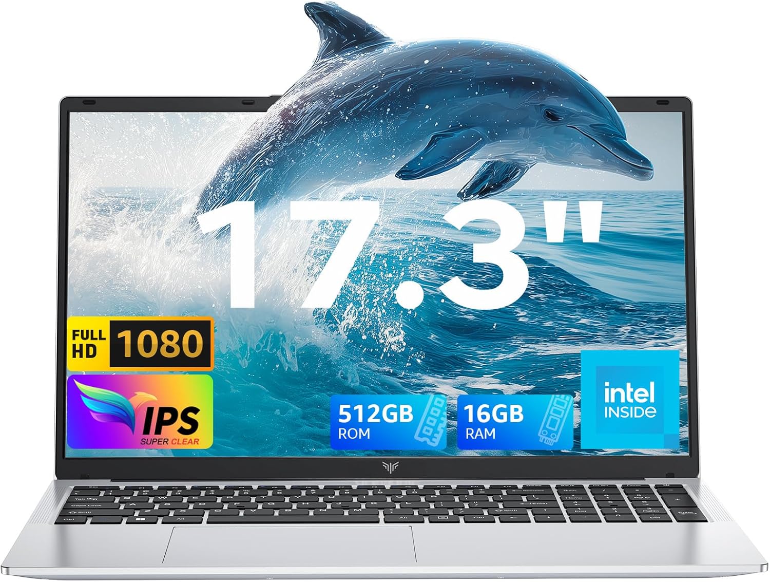 ACEMAGIC 17.3 Inch FHD Laptop with Quad-Core N97 Processor up to 3.6GHz, 16GB RAM DDR4 512GB SSD Notebook Laptops, 1.5w Dual Speakers, HDMI, WiFi 5, BT5.0, 3*USB3.2, Type-C, TF, 6000mAh Long-Battery