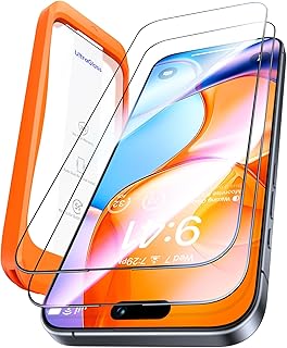 UltraGlass Top 9H+ Glass for iPhone 15 Pro Screen Protector [Military Grade Shatterproof & Longest Durable] Screen Protector 15 Pro Tempered Glass Full Coverage, 2 Packs