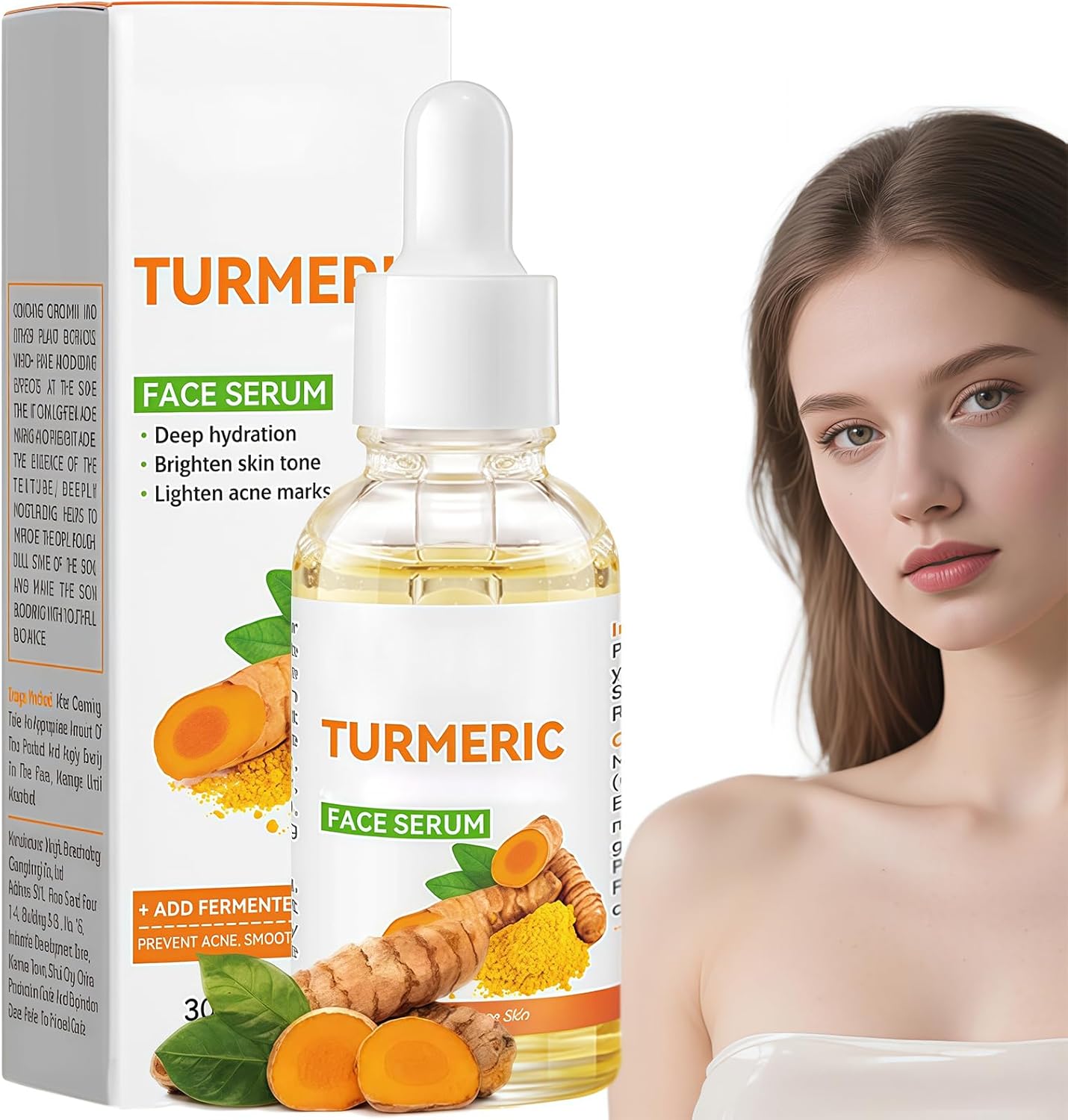 Turmeric Oil Facial Serum -moisturises and Illuminates, For All Skin Types Fades Dark Spots, Evens Skin Tone, Boosts Radiance, and Deeply Hydrates Face Essence 30ml