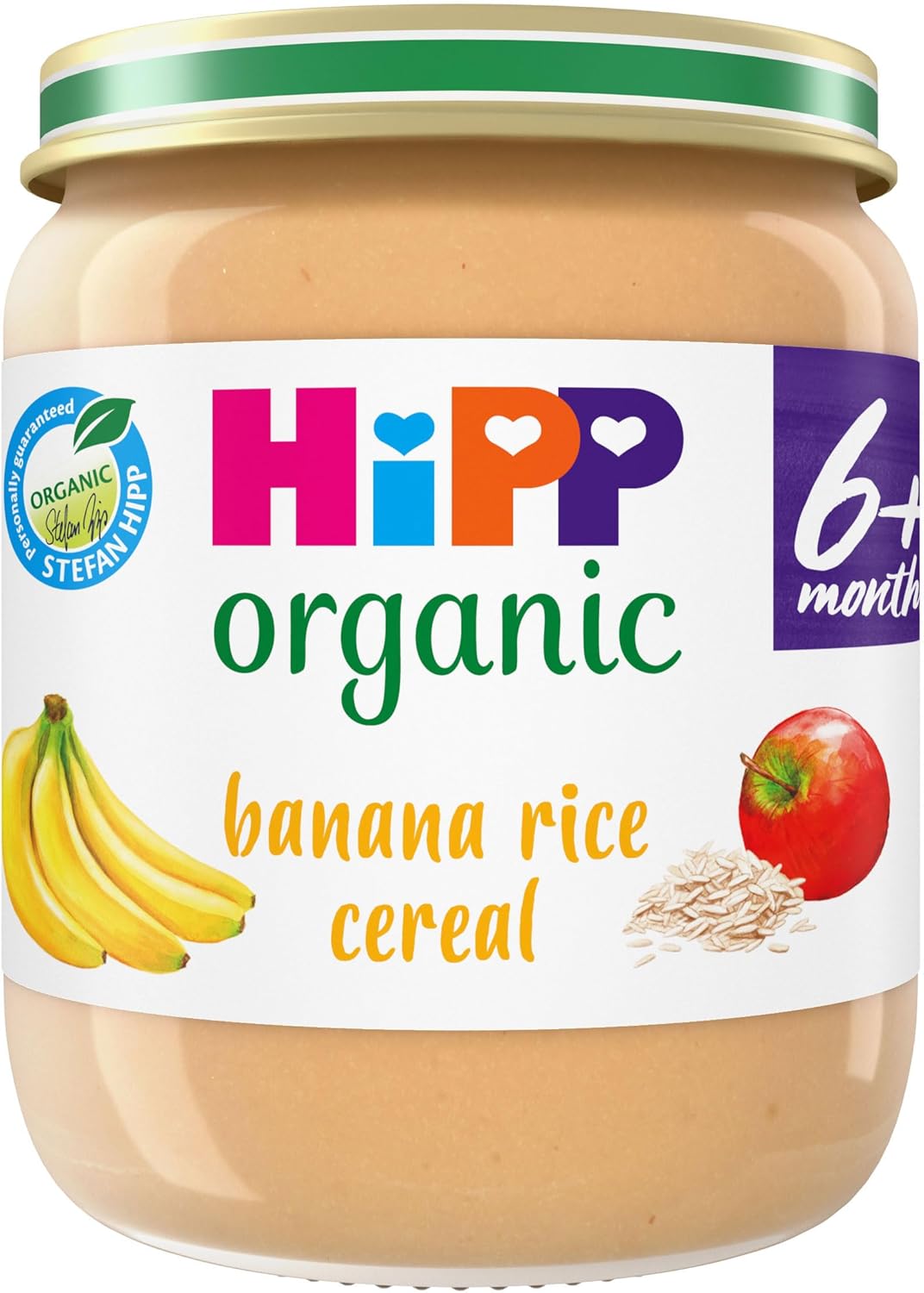 HiPP Organic Banana Rice Cereal Baby Food Jar 6+ Months (6 x 125g)