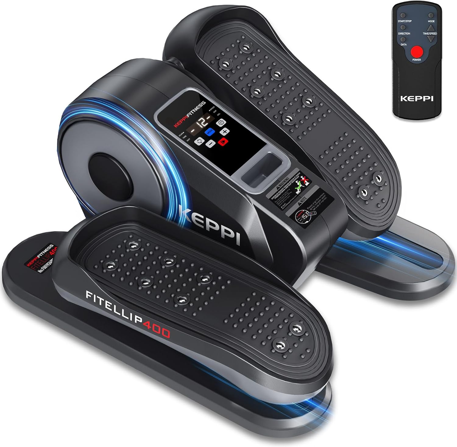 KeppiFitness Under Desk Elliptical Machine, Ellipse Leg Exerciser for Home Equipment, Mini Elliptical Machine for Seniors, Electric Seated Pedal Exerciser for Leg Exercise with Remote Control