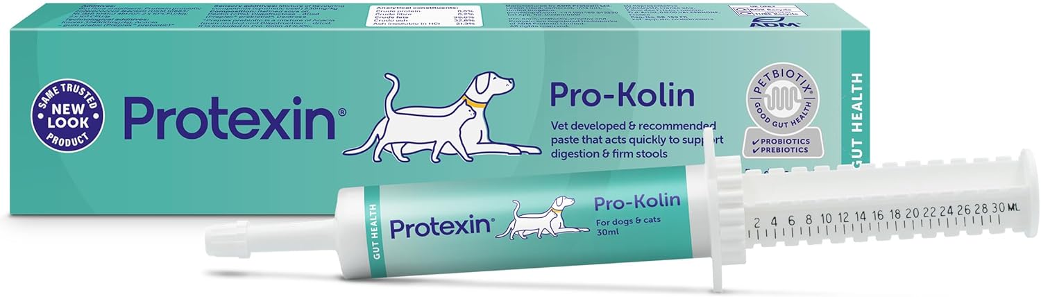 Protexin Pro-Kolin Digestive Support Paste for Cats & Dogs to Firm Poop, 30ml Syringe, Beef Flavour
