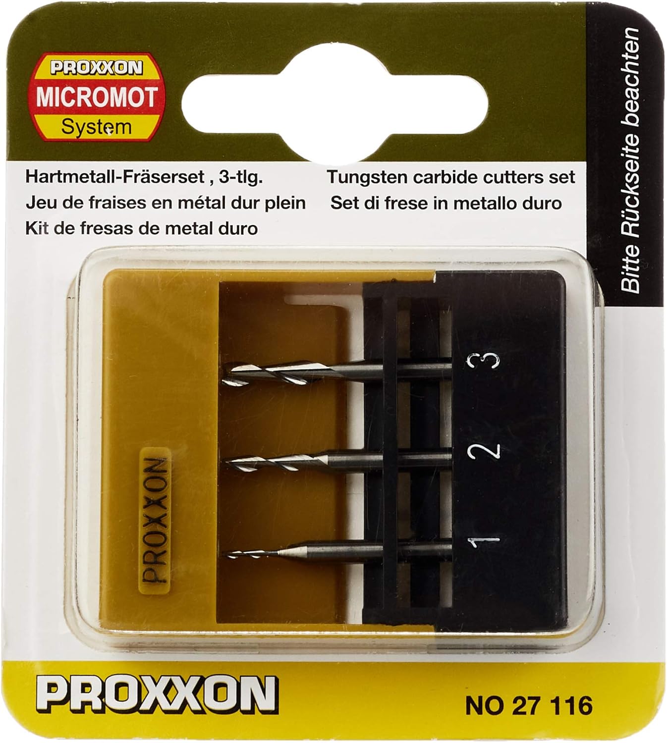 Proxxon 27116 Milling cutters, 3 pcs. (1/32", 5/64", 7/64")