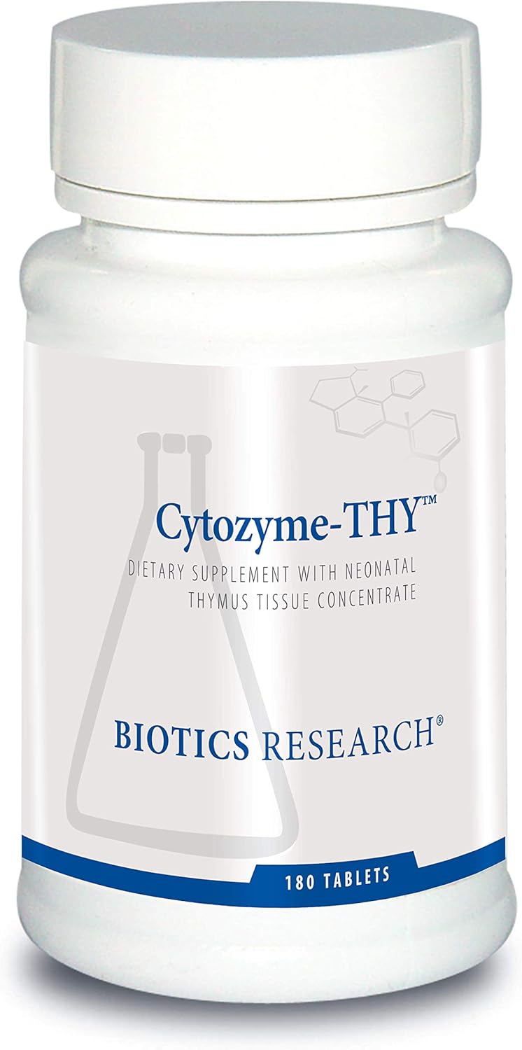 Biotics Research Cytozyme Thy Neonatal Thymus Concentrate, Supports Health of The Thymus Gland, Healthy Immune Response and Body Pathway Processes, Supports Immune System, 180 Tablets