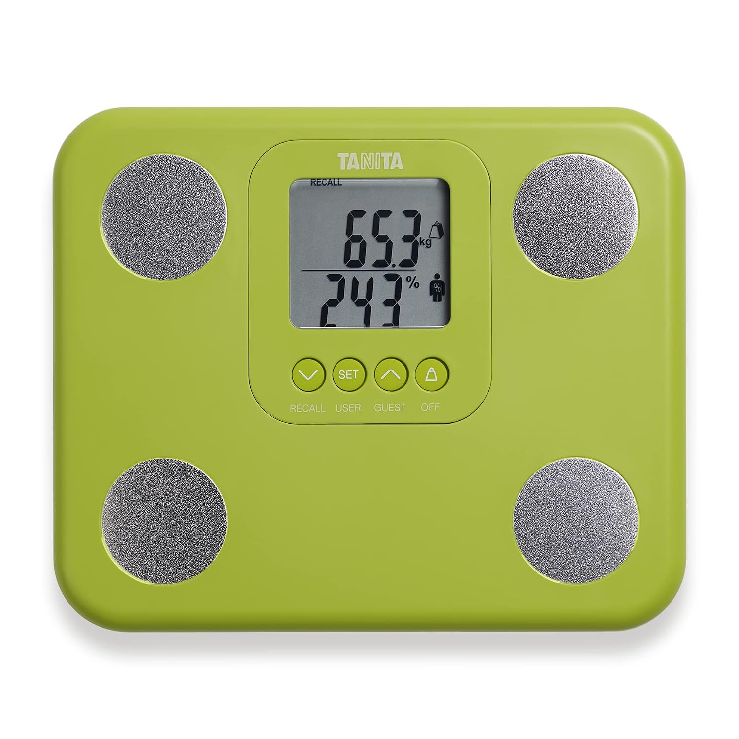 TANITA BC-730 Smart Scales for Body Weight and Fat – Digital Bathroom Scales, Body Fat Scales with LCD Display, Compact Weight Scale, Green