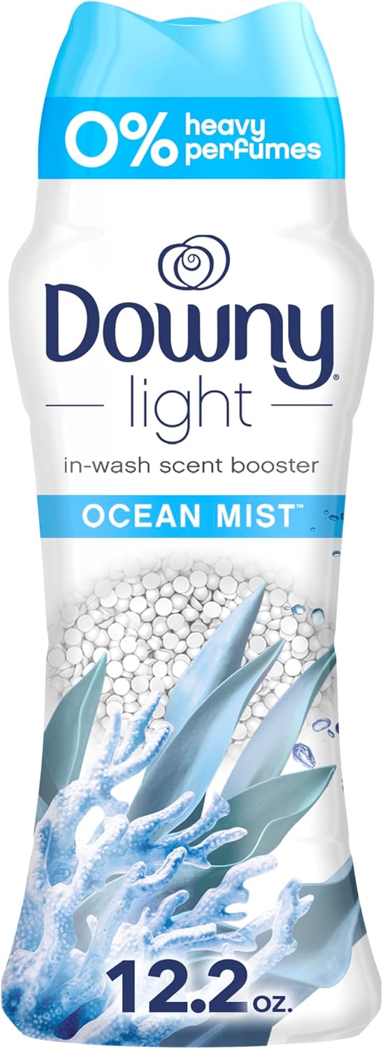 Downy Light Laundry Scent Booster Beads for Washer, Ocean Mist, 12.2 oz, with No Heavy Perfumes
