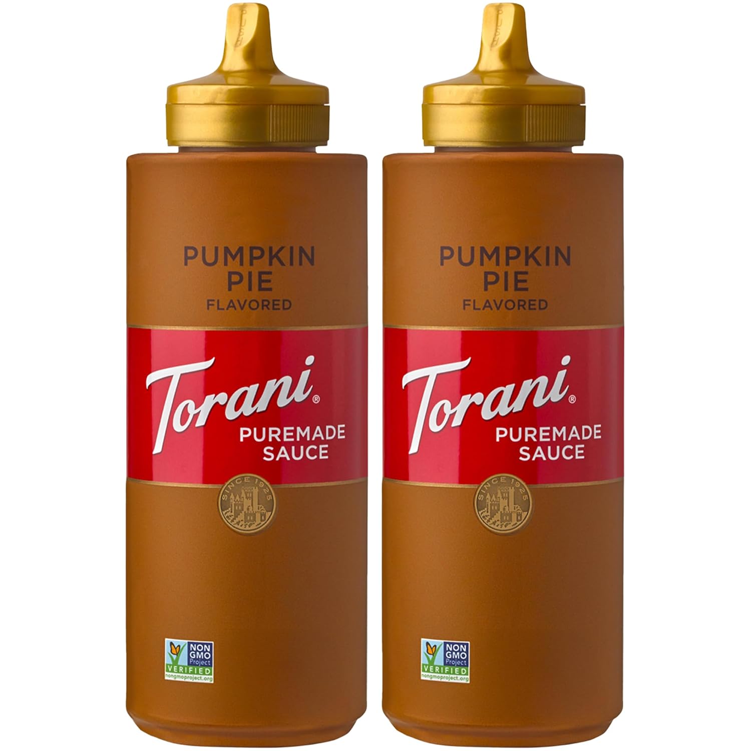 Torani Puremade Pumpkin Pie Sauce 2-Pack for Desserts and Coffeehouse Drinks, 16.5 Oz Each