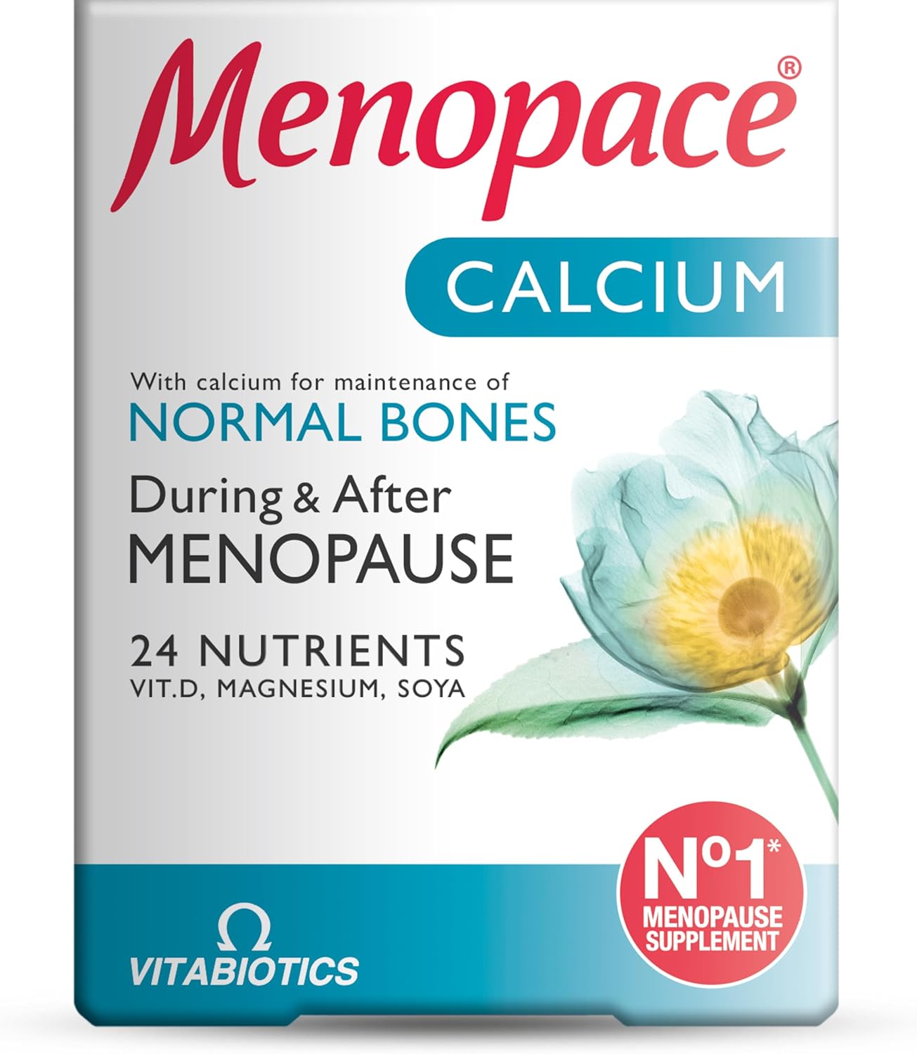Menopace Calcium by Vitabiotics Menopause & Perimenopause Support with Calcium to Support Bone Health - UK's No.1 Menopause Supplement Brand