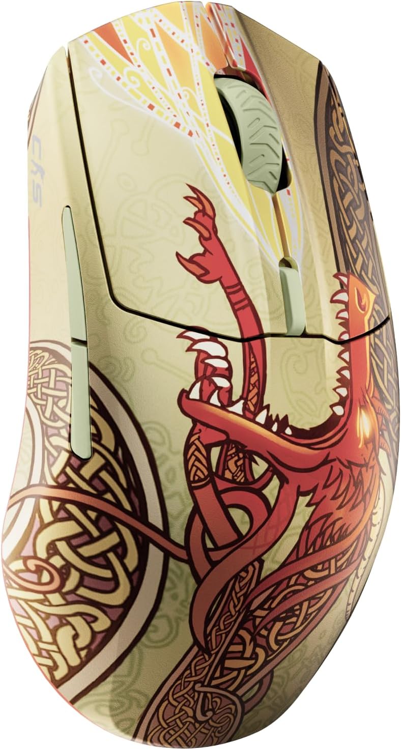 SteelSeries Wireless Gaming Mouse CS2 Dragon Lore Edition — Counter-Strike — 2.4GHz & Bluetooth — 18K DPI TrueMove Air Optical Sensor — Up to 200 HR Battery — 80M Click Durability