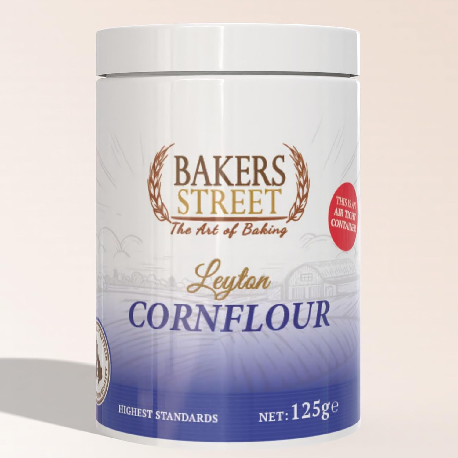 Cornflour 100g Tub By Bakers Street - Fine White Corn Starch Powder for Thickening Sauces, Baking, Gluten-Free Cooking, Crispy Coatings, and Gravies