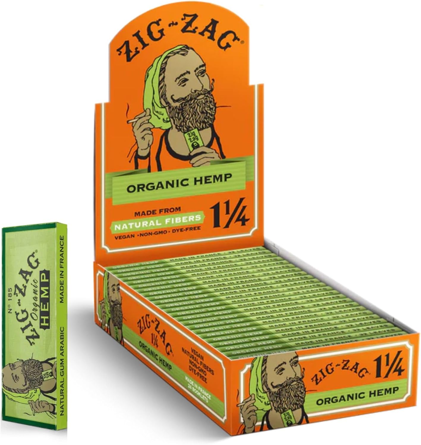 ZIG-ZAG Hemp Rolling Papers 1¼ Size (24 Booklets) - 50 Sheets Each