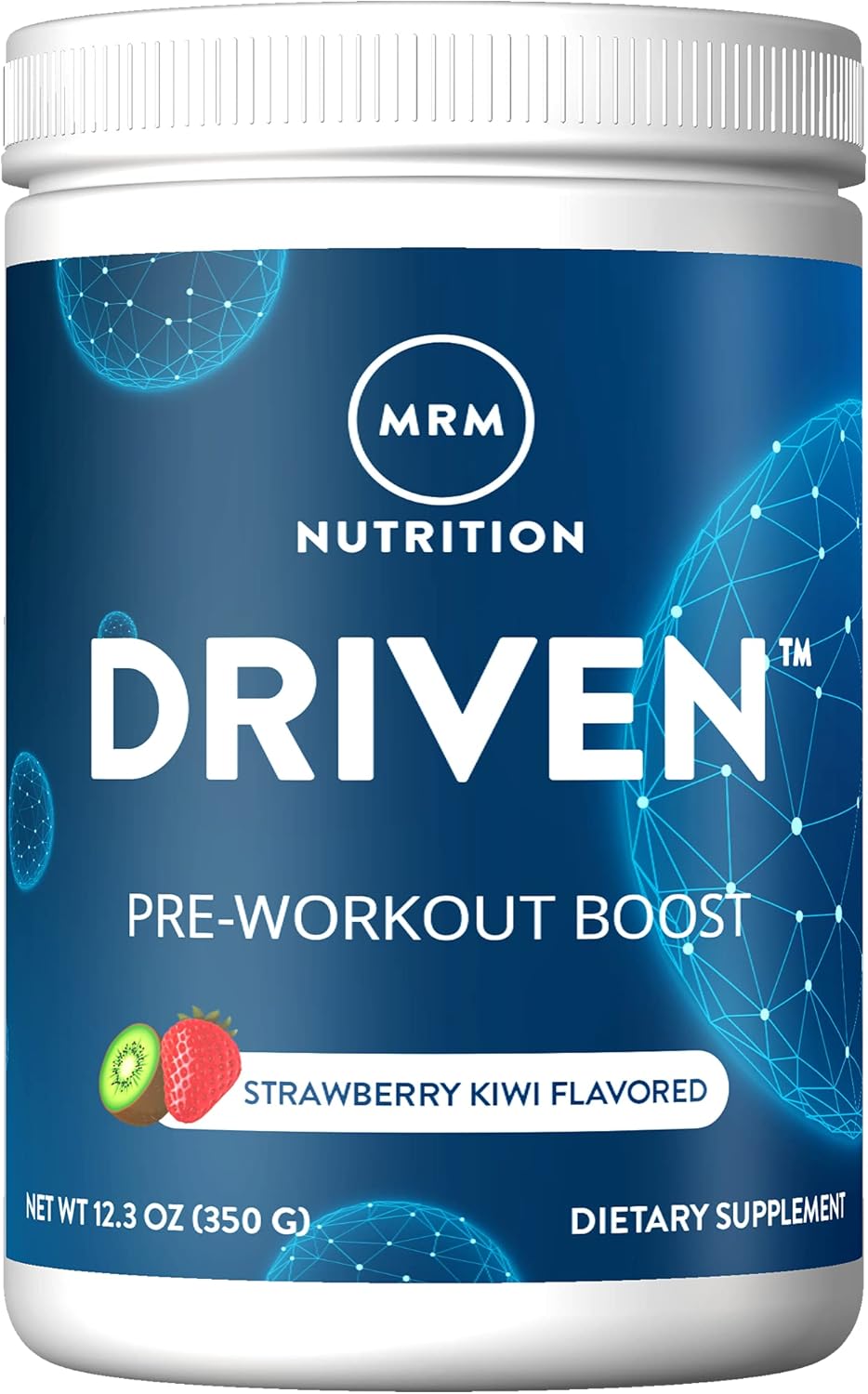 MRM Nutrition Driven Pre-Workout Powder | Strawberry Kiwi Flavored | 125mg Caffeine | Pure Ingredients| Muscle + Hydration + Energy Blends | Performance Energy | Vegan + Gluten-Free | 29 Servings
