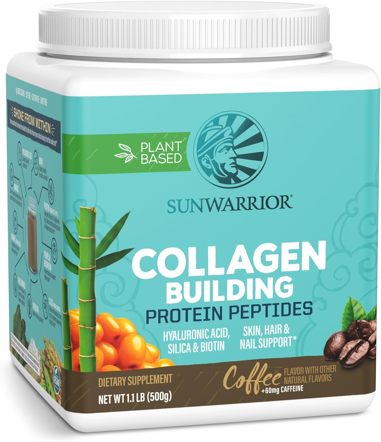 Vegan Collagen Protein Powder for Women Silica Plant Based Collagen Powder Coffee Flavor with Vegan Hair Skin and Nails Vitamins Non-GMO No Added Sugar Soy Dairy & Gluten Free (Coffee, 20 Servings)