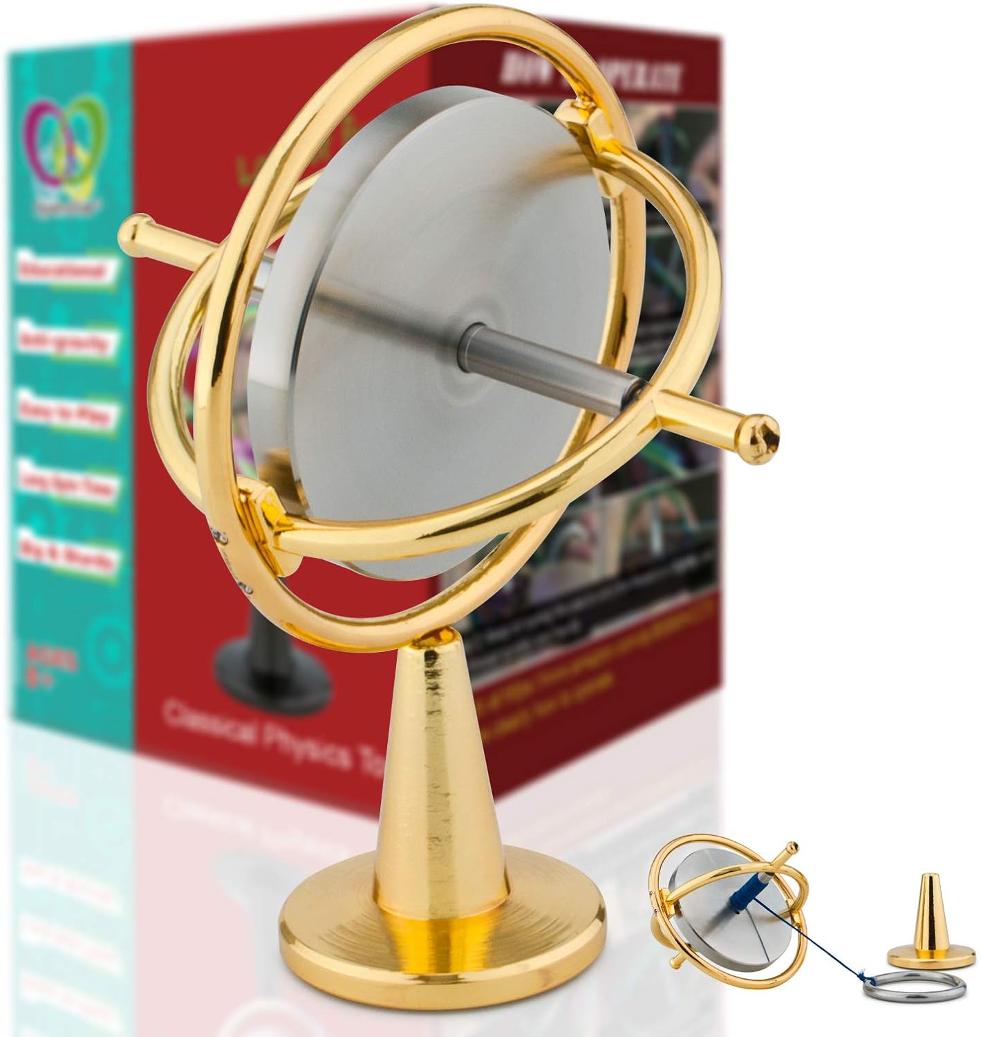 DjuiinoStar Heavy Duty Gyroscope (Solid Stainless Steel Rotor): Initial Speed 8,000 RPM, Sturdy and Stable; Provides Very Good Gaming Experience; High-End Office Toy, Addictive Science Gear DG-5PRO-01