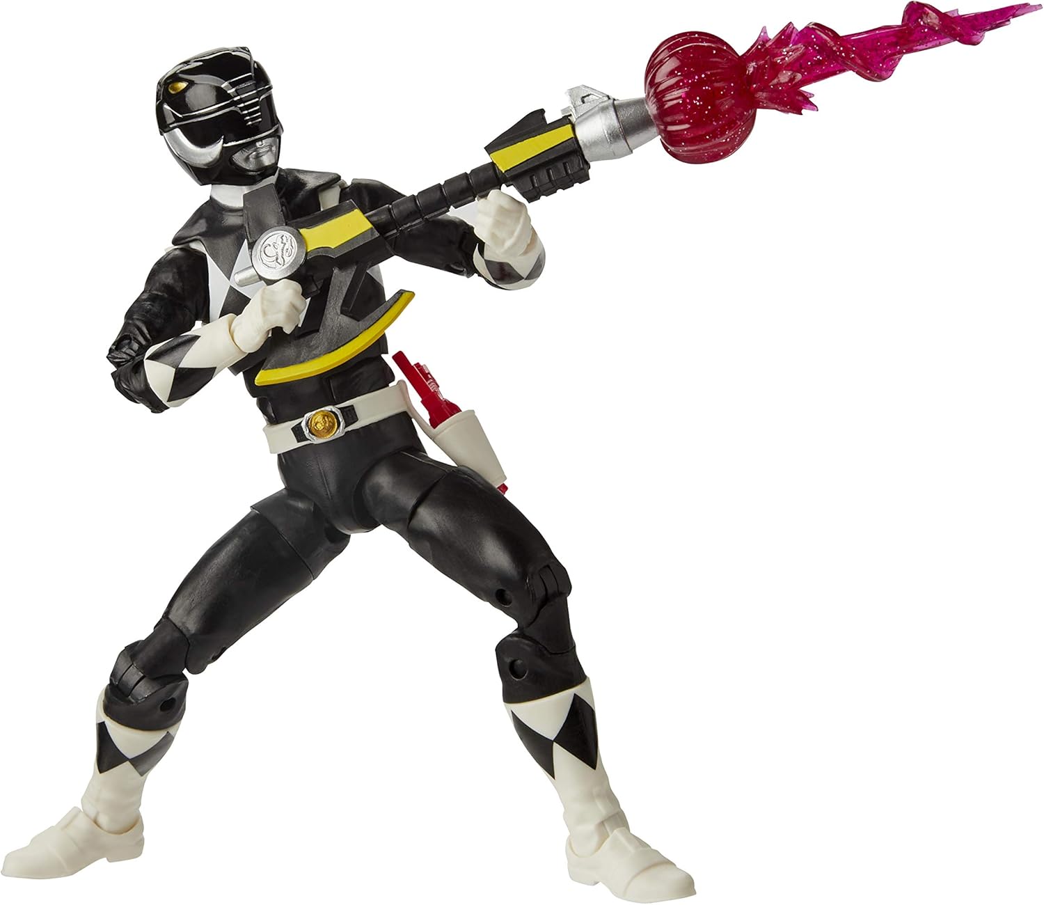 Power Rangers Lightning Collection Mighty Morphin Black Ranger 6-Inch Premium Collectible Action Figure Toy with Accessories