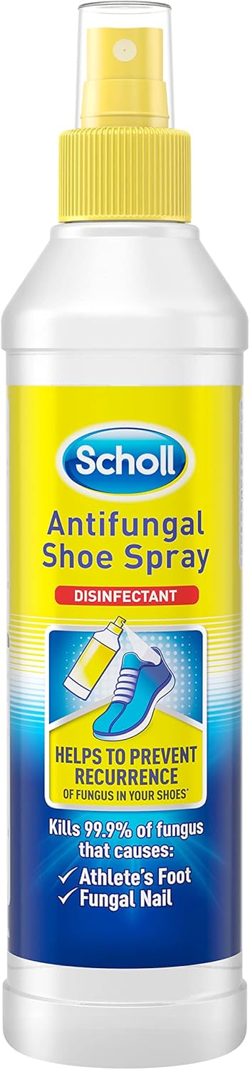 Scholl Shoe Spray Antifungal Disinfectant, 250ml - Kills 99.9% of Fungal Nail & Athlete's Foot Causing Fungi, & Odour Causing Bacteria, Pack of 1