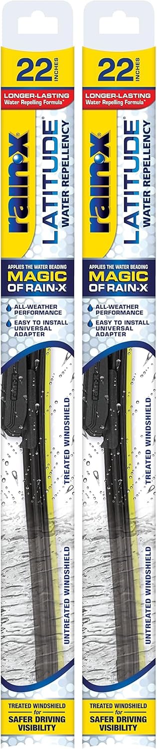 Rain-X Latitude Wiper Blades, 22 Inch, Pack of 2 | 2-in-1 Water Repellent