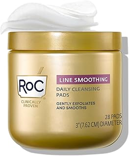 RoC Resurfacing Disks, Hypoallergenic Exfoliating Makeup Remover Pads for Wrinkles and Skin Tone, Hypo-Allegenic Skin Care, Oil-Free Daily Cleanser, 28 Count (Packaging May Vary)