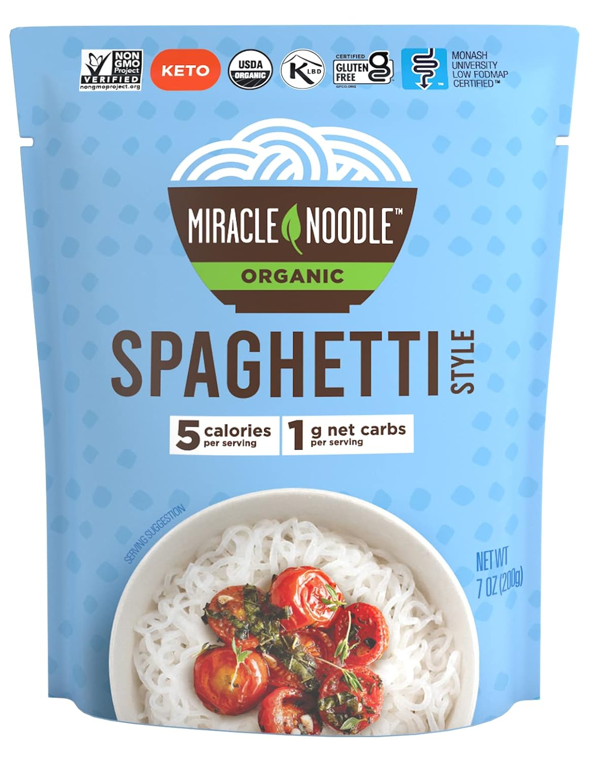 Miracle Noodle - Ready To Eat Organic Spaghetti Keto, Vegan, Gluten Free, Low Carb Rice, Low Calorie Rice, Soy Free - 7 Oz, 6-Pack