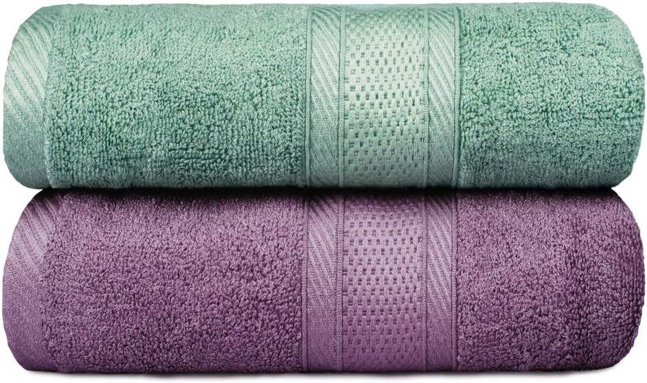 Yoofoss Bamboo Bath Towels 2 Pack Towel Set 500 GSM 70 x 140 cm Extra Large Bath Towels Super Soft & Highly Absorbent Bath Sheets Highly Absorbent and Quick Dry