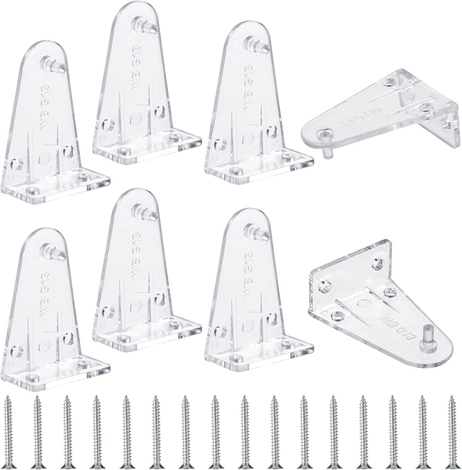 8Pcs Clear Venetian Blind Brackets, Clear Plastic Brackets for Blinds Plastic Venetian Replacement Parts, Bottom Rail Hold Clips with Screws
