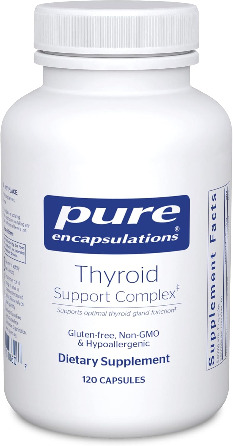 Pure Encapsulations Thyroid Support Complex - Supports Thyroid Health* - Antioxidant Infusion - with Ashwagandha & Iodine - Non-GMO & Vegetarian - 120 Capsules