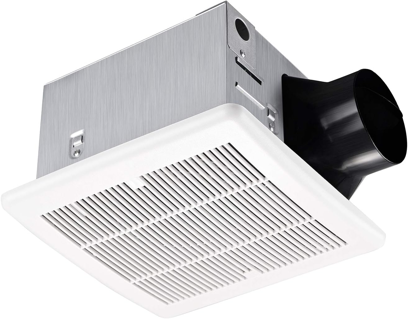 Tech Drive Bathroom fan 110 CFM, 1.2Sone No Attic access Needed Installation,Very Quiet Bath Ventilation and Exhaust Fan, Ceiling Mounted Fan,White Plastic Grille