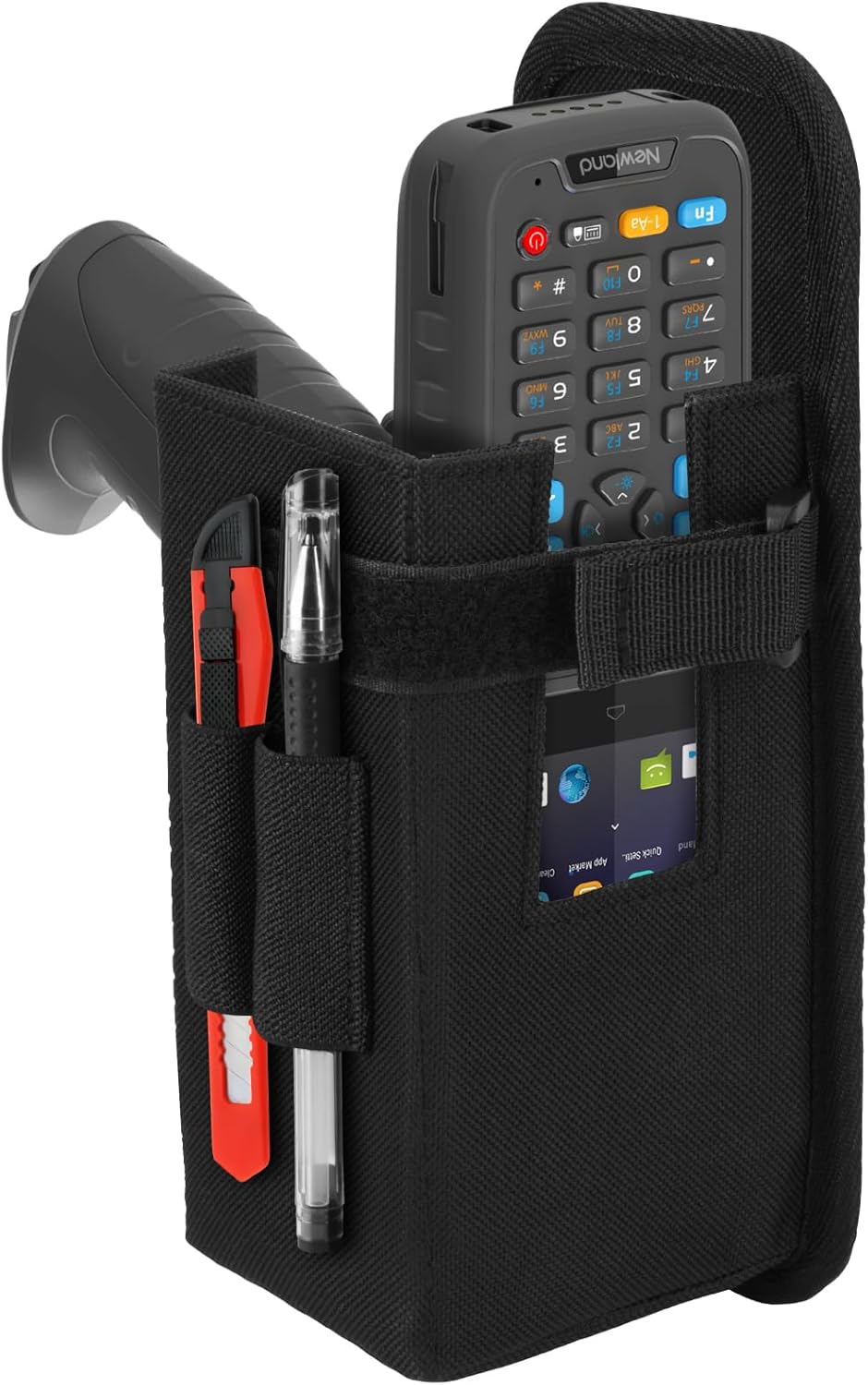 Barcode Scanner Holster, Universal Scanner Holster Pouch for Gun Grip Mobile Computers, Handheld Bar Code Scanners, Belt Loop & Clip Attachment Fits for Zebra Scanner MC3300/3200/3100/3000 (Black)