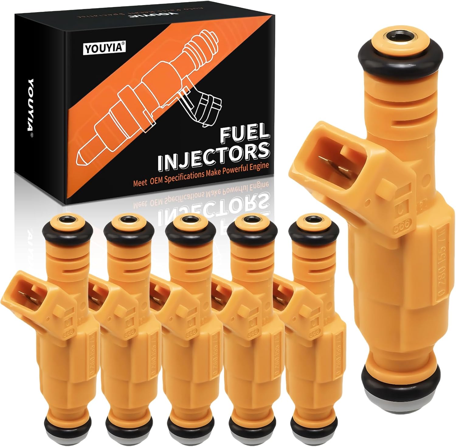 0280155710 Fuel Injectors Set of 6 Compatible with Wrangler1991-1998,Cherokee XJ 1989-1998,Grand Cherokee 1993-1998,Comanche 1987-1992,4.0L Replaces 0280155700