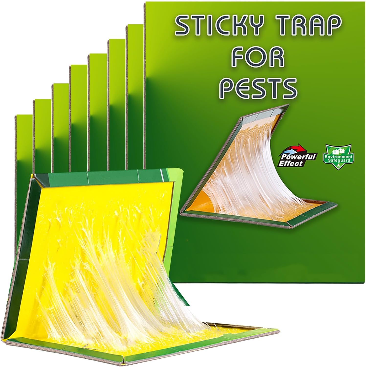 Ulixii Pest Sticky Pad Traps Boards,6 Pack Sticky Pest Traps,Large Extra Strong Sticky Trap for Indoor Outdoor,Home Kitchen, Garage,Garden