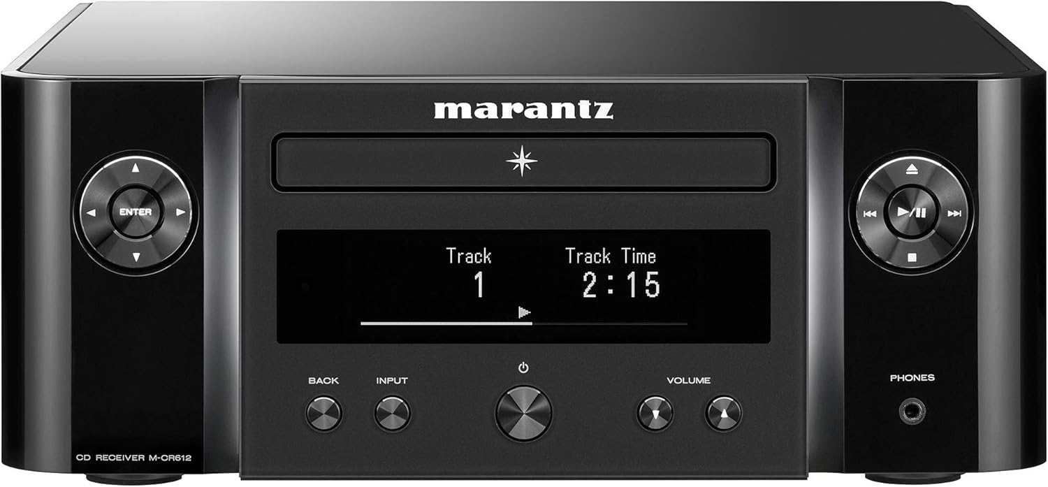 Marantz Melody X MCR612 HiFi Amplifier, Bluetooth Receiver, CD-Player, DAB+ Radio, Music Streaming, HEOS Multiroom, AirPlay 2, Google Assistant, Siri, Alexa Compatible, 2 TV Inputs - Black