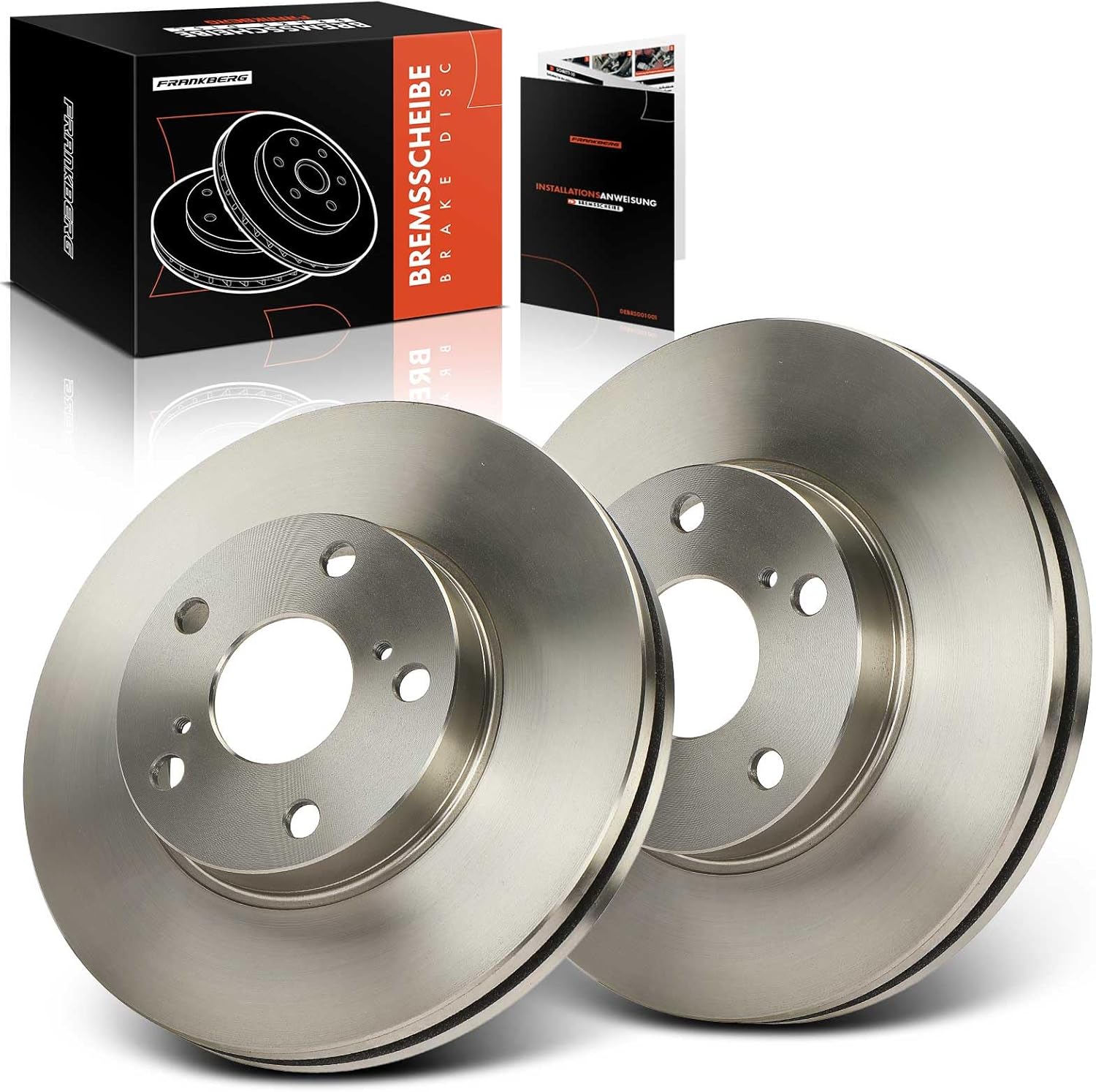 Frankberg 2x Brake Disc Set front axle Compatible with Au.ris E18 2012-2018 C.o.r.o.l.l.a Saloon E150 2010-2014 Au.ris Estate E18 2013-2018 Replace# 4351202330