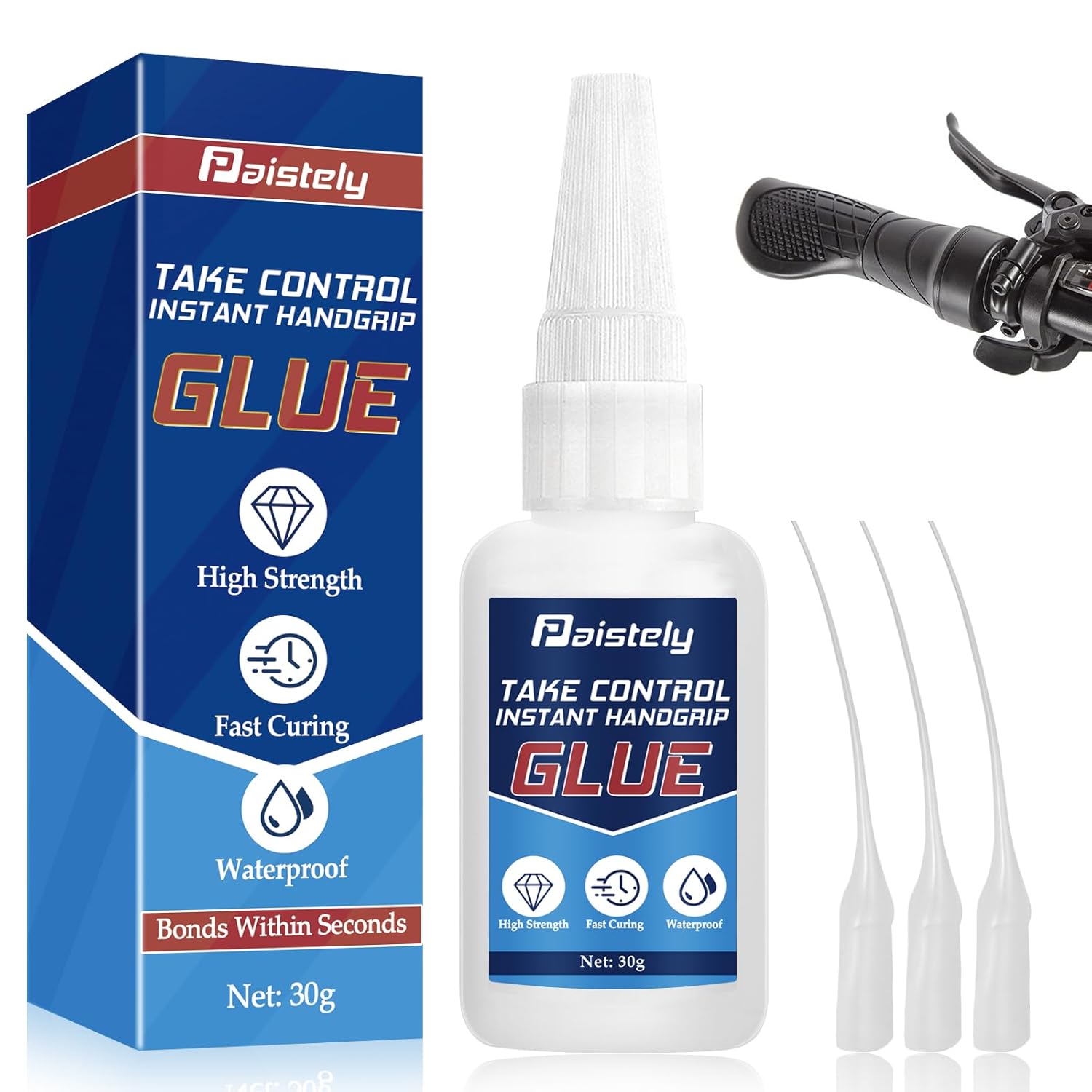30g Handlebar Grip Glue, Strong Motorcycle Grip Glues, Quick-Dry, Suitable for Installing and Fixing Handlebars of Motorcycles, Bicycles, etc