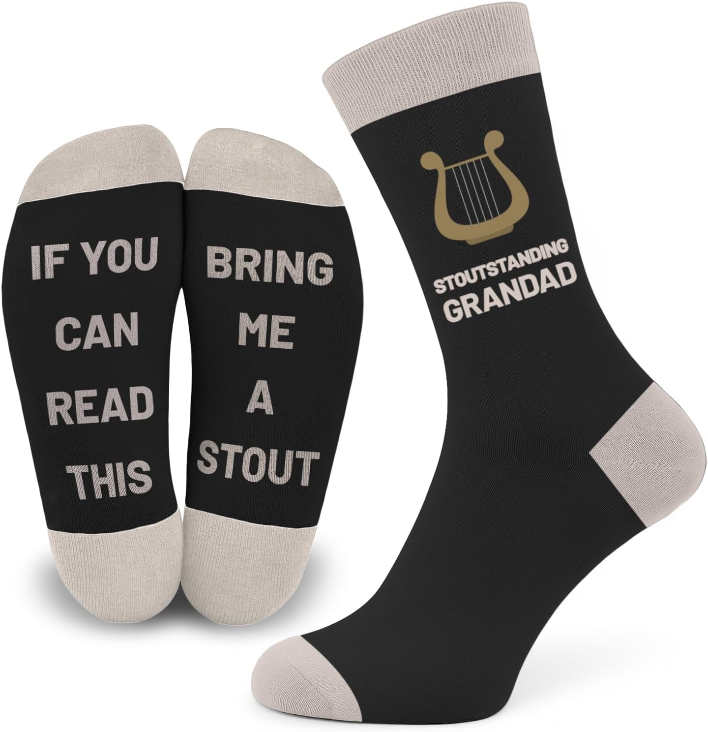 SC Products Stout Standing Best Grandad Socks | Size 6-12 Cotton Beer Socks Funny Grandad Gifts | Stout Beer Grandpa Gift Fathers Day Presents | Present for Birthday Christmas Secret Santa