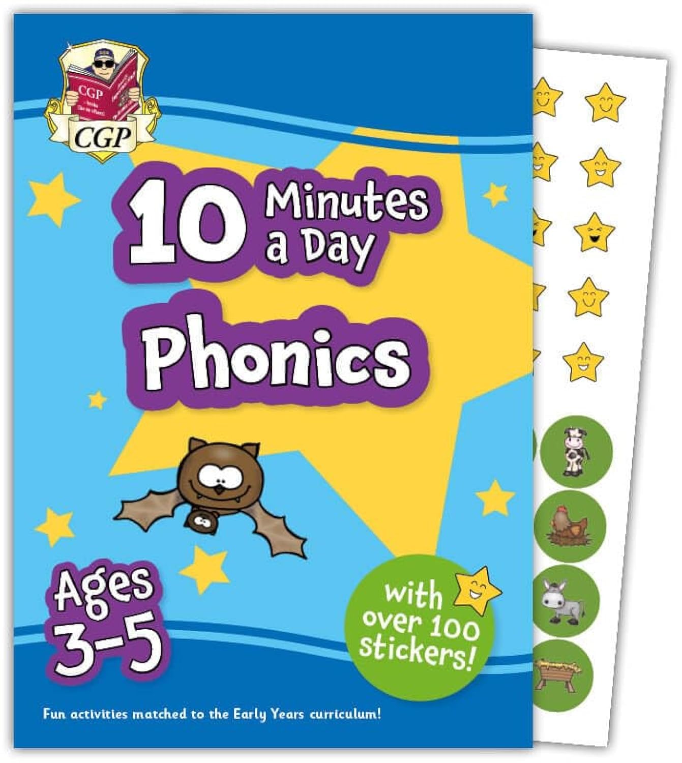 10 Minutes a Day Phonics for Ages 3-5 (with over 100 stickers) (CGP Reception Activity Books and Cards)