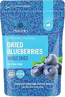 Whole Dried Blueberries, No Sugar Added, Bulk, Dehydrated, Dried Unsweetened Blueberries, All Natural, Non-GMO, 1 Pound. - 16 oz.