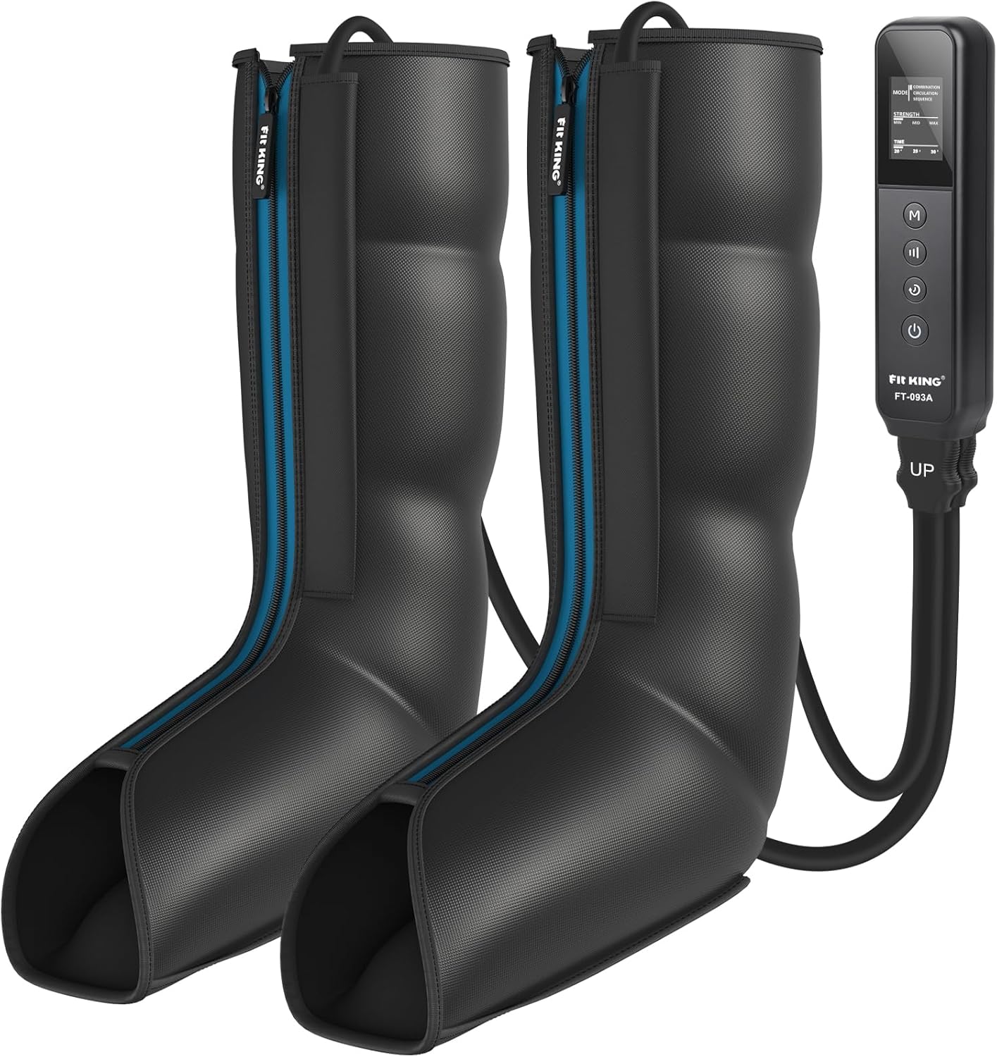 FIT KING Leg Massager, Upgraded Foot and Calf Massager with Air Compression Therapy, Sequential Compression Device Massage Boots for Circulation, Edema, RLS, Pain Relief - 3 Timer Options