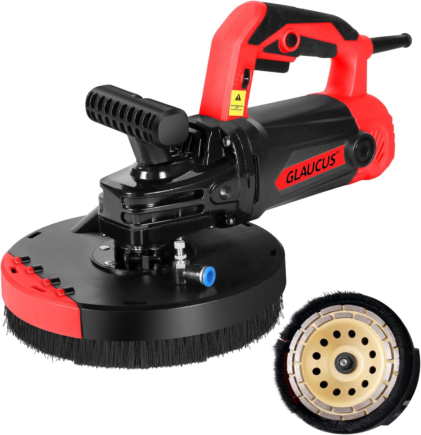 GLAUCUS® 7-Inch Concrete Surface Grinder, Angle Grinder Kit with Dust Shroud, floor grinder, 2200W Motor,Auxiliary Handle, Diamond Wheel, 90° Seamless sanding for Floor, Wall, Adhesive and Ceiling