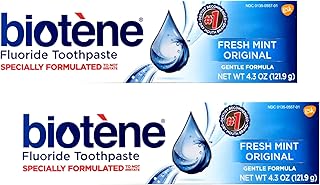 Biotene Fluoride Toothpaste Gentle Formula Fresh Mint, 4.3 Ounce (Pack of 2)