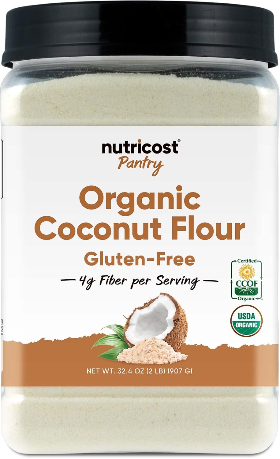 Nutricost Pantry Organic Coconut Flour (2 LB) - Gluten-Free, GMO-Free