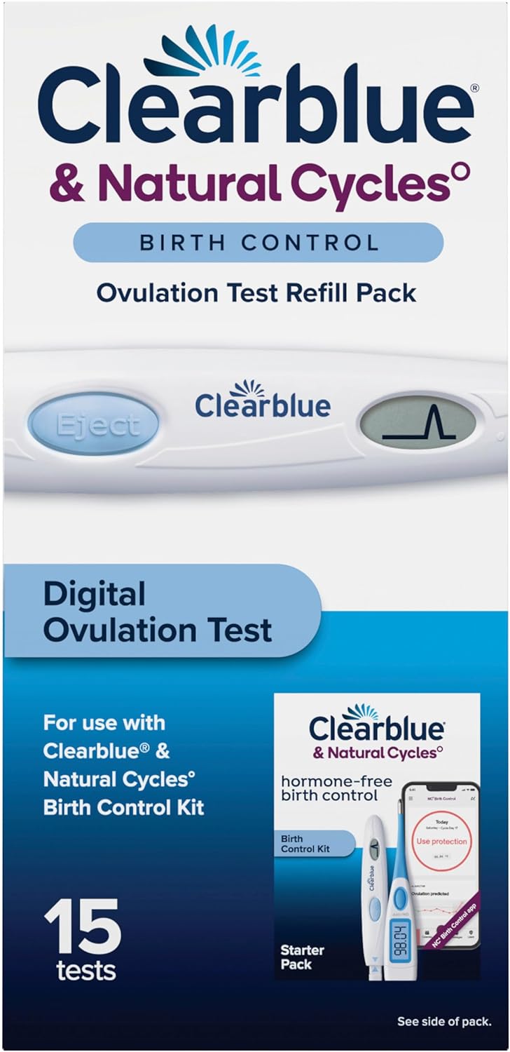 Clearblue & Natural Cycles Birth Control Ovulation Test Refill Pack, 15ct