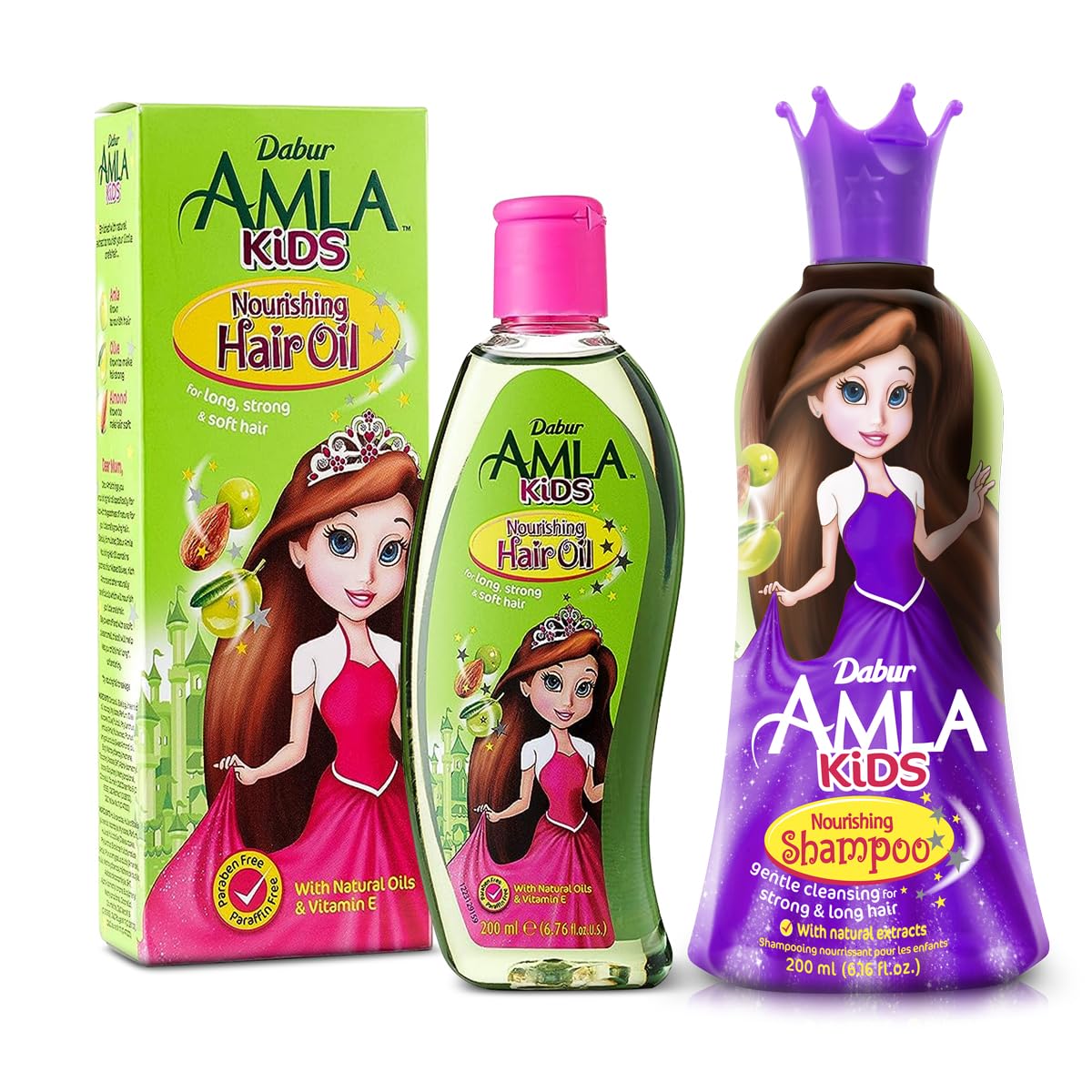 Dabur Amla Kids Hair Care Combo - Nourishing Shampoo & Hair Oil - 200ml