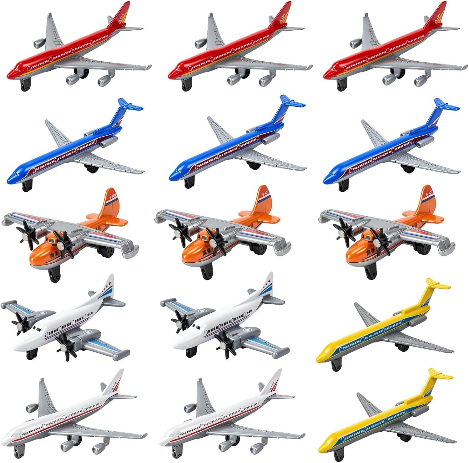 15PCS Airplane Toys Goodie Bag Stuffers, Mini Diecast Toy Airplanes