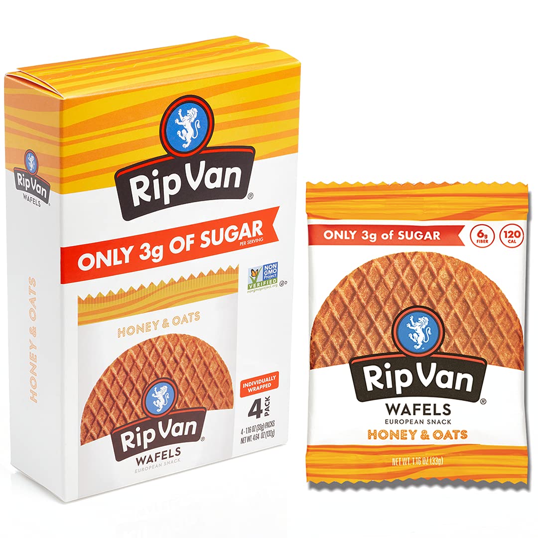RIP VAN WAFELS Honey & Oats Wafel Cookies, 4.64 OZ