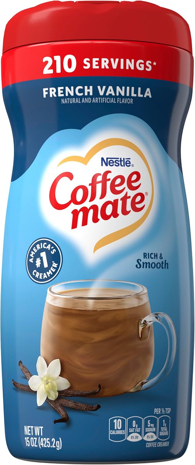 Coffee-Mate French Vanilla Powdered Coffee Creamer, 15-Ounce Packages (Pack of 6) by Coffee-mate [Foods]